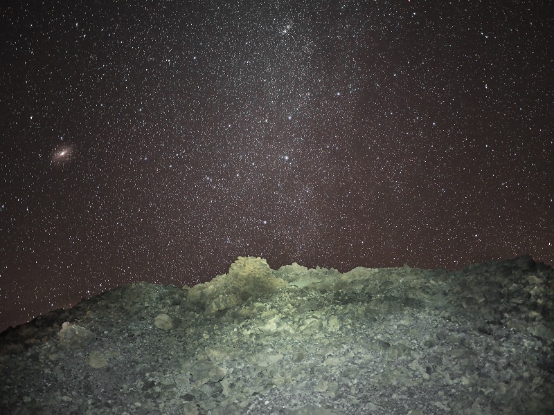 Cielo nocturno desde el refugio de Altavista